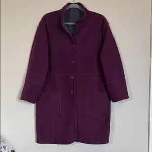 Women's Fleece Heavy Long Utility Coat in Deep Purple, size XL